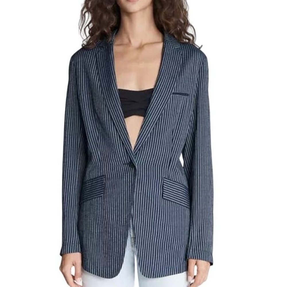 Rag & Bone Pinstriped Andre Linen Blazer
